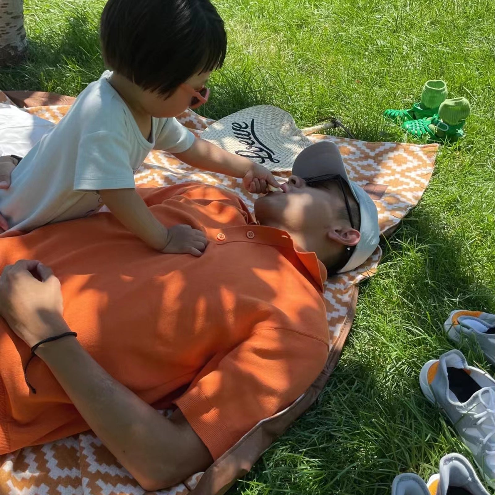 Orange Cotton Picnic Mat