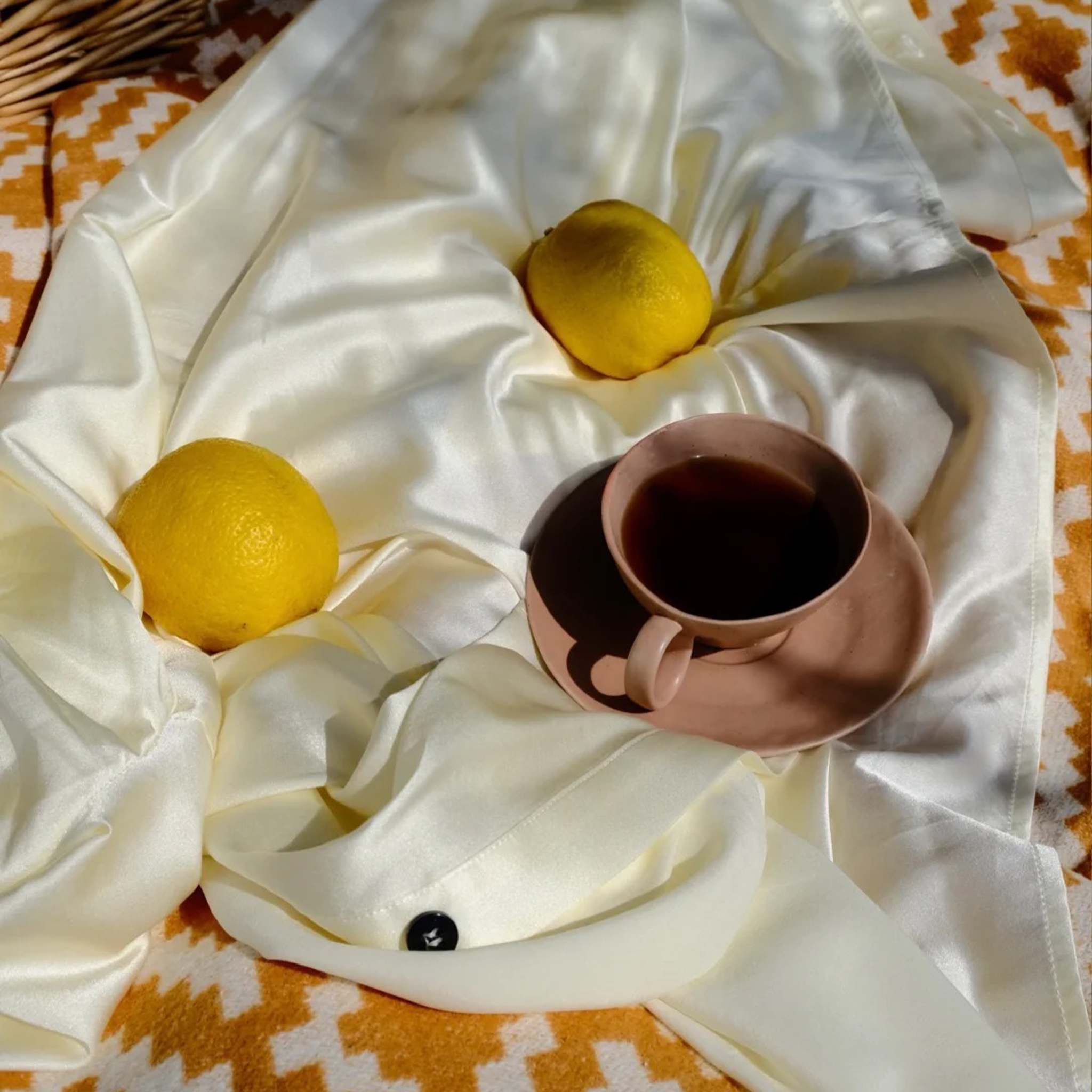 Orange Cotton Picnic Mat