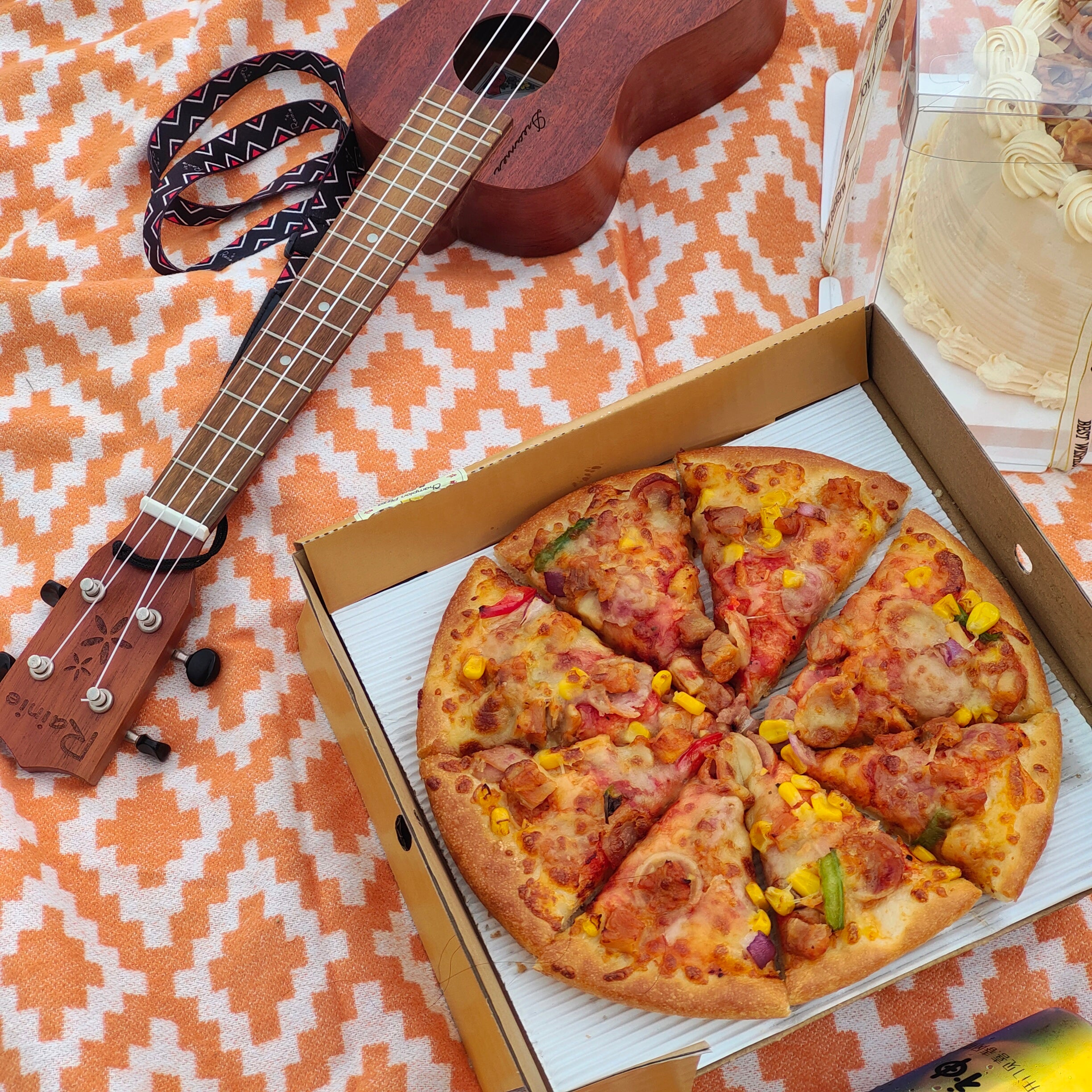Orange Cotton Picnic Mat